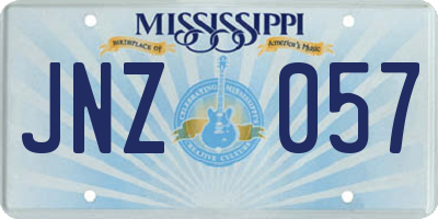 MS license plate JNZ057