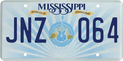 MS license plate JNZ064