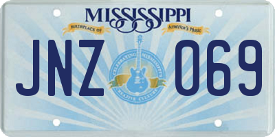 MS license plate JNZ069