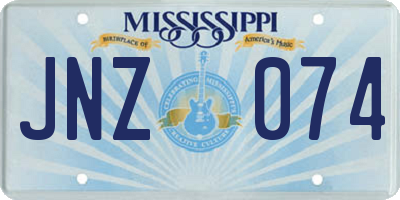 MS license plate JNZ074