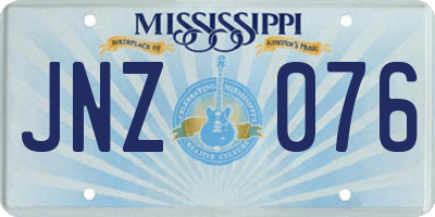 MS license plate JNZ076