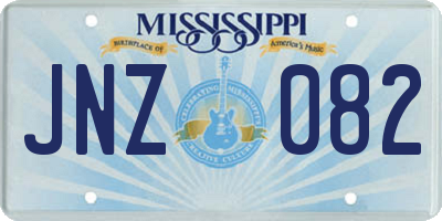 MS license plate JNZ082
