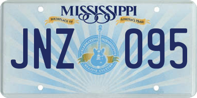 MS license plate JNZ095