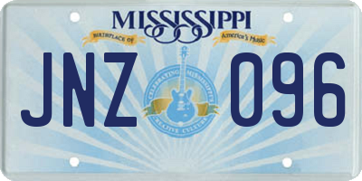 MS license plate JNZ096