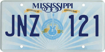 MS license plate JNZ121