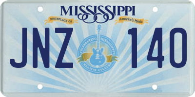 MS license plate JNZ140