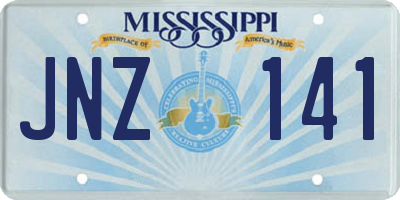 MS license plate JNZ141