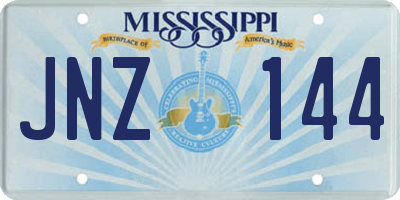 MS license plate JNZ144