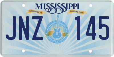 MS license plate JNZ145