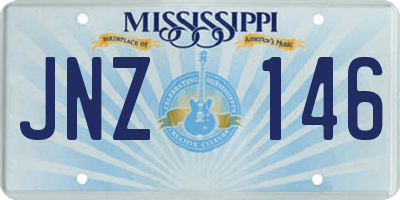 MS license plate JNZ146