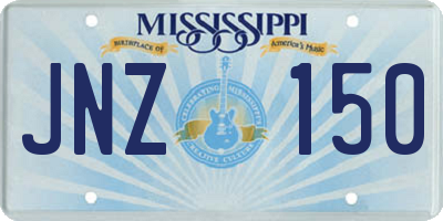 MS license plate JNZ150