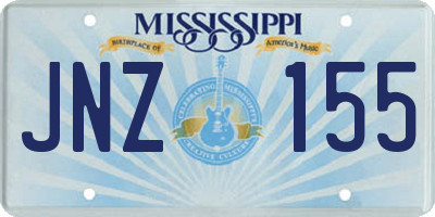 MS license plate JNZ155