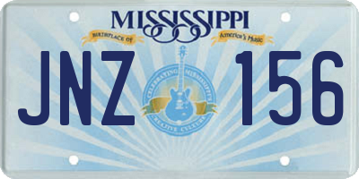 MS license plate JNZ156