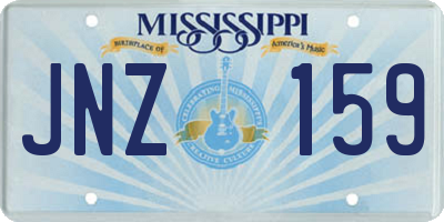 MS license plate JNZ159
