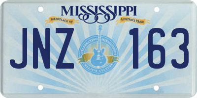 MS license plate JNZ163