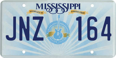 MS license plate JNZ164