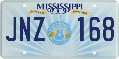 MS license plate JNZ168