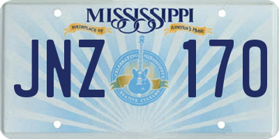 MS license plate JNZ170