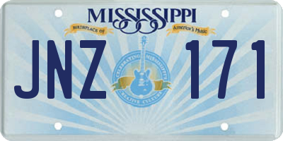 MS license plate JNZ171