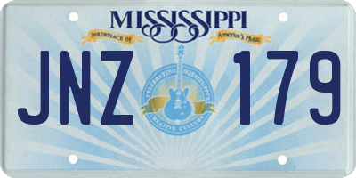 MS license plate JNZ179