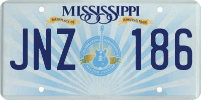 MS license plate JNZ186