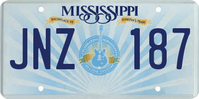 MS license plate JNZ187