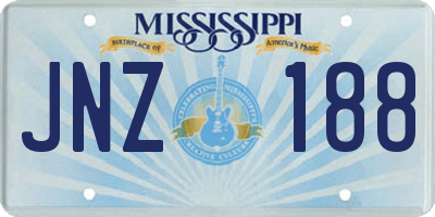 MS license plate JNZ188