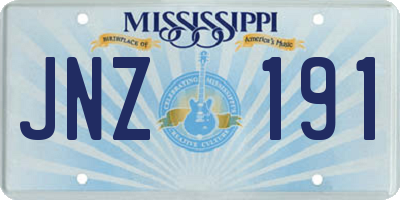 MS license plate JNZ191