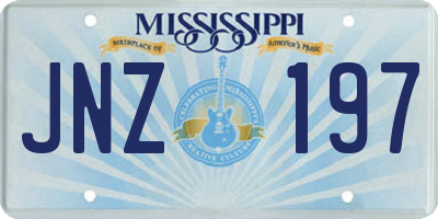 MS license plate JNZ197