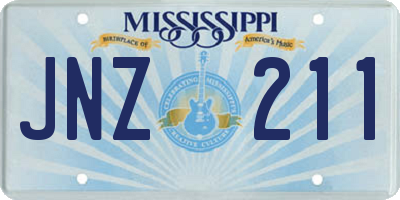 MS license plate JNZ211