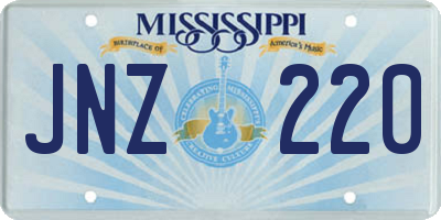 MS license plate JNZ220