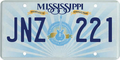 MS license plate JNZ221