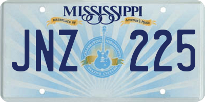 MS license plate JNZ225