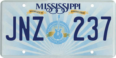MS license plate JNZ237