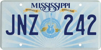 MS license plate JNZ242