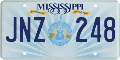 MS license plate JNZ248