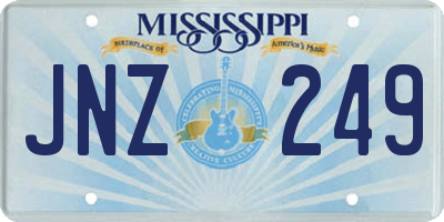 MS license plate JNZ249
