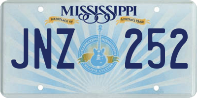 MS license plate JNZ252