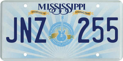 MS license plate JNZ255