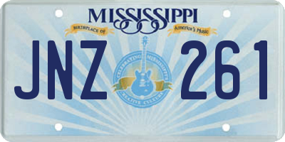 MS license plate JNZ261