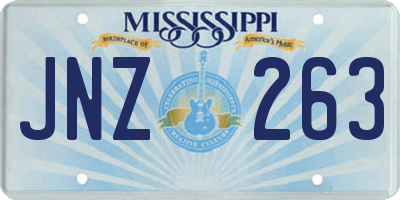 MS license plate JNZ263