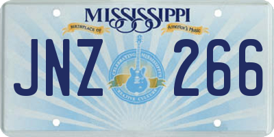 MS license plate JNZ266