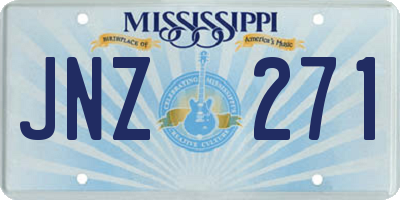 MS license plate JNZ271