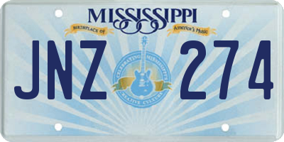 MS license plate JNZ274