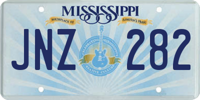 MS license plate JNZ282