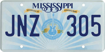 MS license plate JNZ305