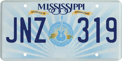 MS license plate JNZ319