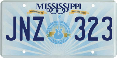 MS license plate JNZ323