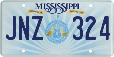 MS license plate JNZ324