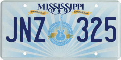 MS license plate JNZ325